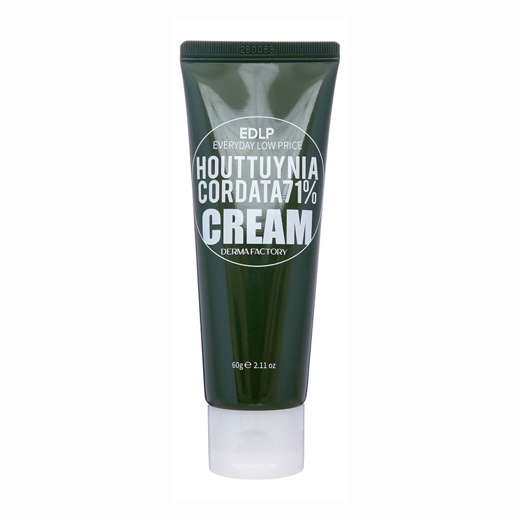 Легкий зволожувальний крем для обличчя Derma Factory EDLP Houttuynia Cordata 71% Cream із екстрактом хауттюйнії, 60 г